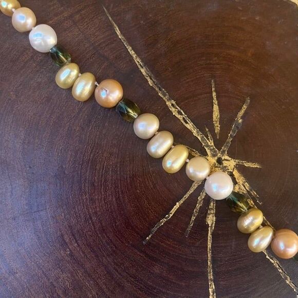 Vintage Yellow Pearl Necklace Long Beaded Statement Jewelry - Picture 10 of 11